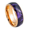 London Manori Rose Gold Tungsten Ring with Purple Cowrie Inlay